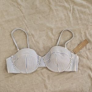 J. Crew Blue and White Striped Bikini
